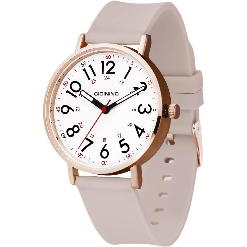 Women's Pink Analog Silicone Band Read Dial Stylish Comfortable Buckle Watch